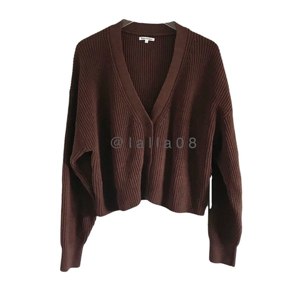 Reformation Brown Fiore Cardigan And Short Set New - Picture 6 of 13